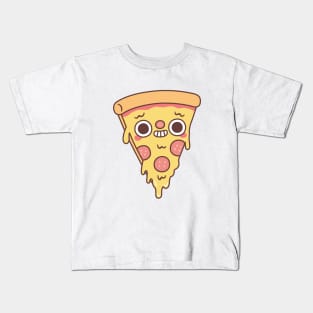 Funny Pizza With Smirk Smile Kids T-Shirt